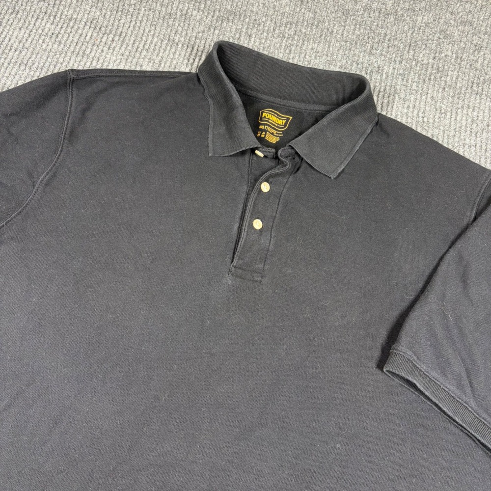 The Foundry Supply Co Shirt‎ Mens 3XLT Black Short Sleeve Pique Polo Big & Tall